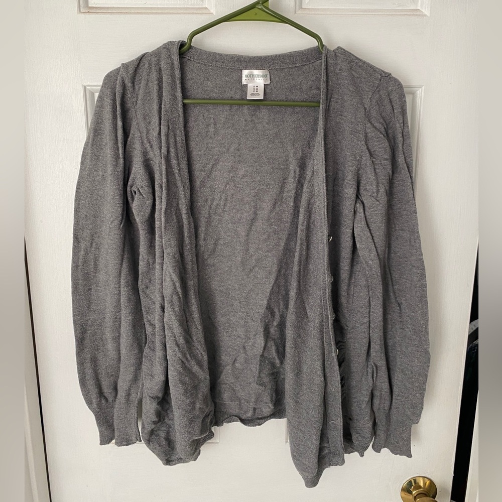 Motherhood Maternity Gray Cardigan Size Medium